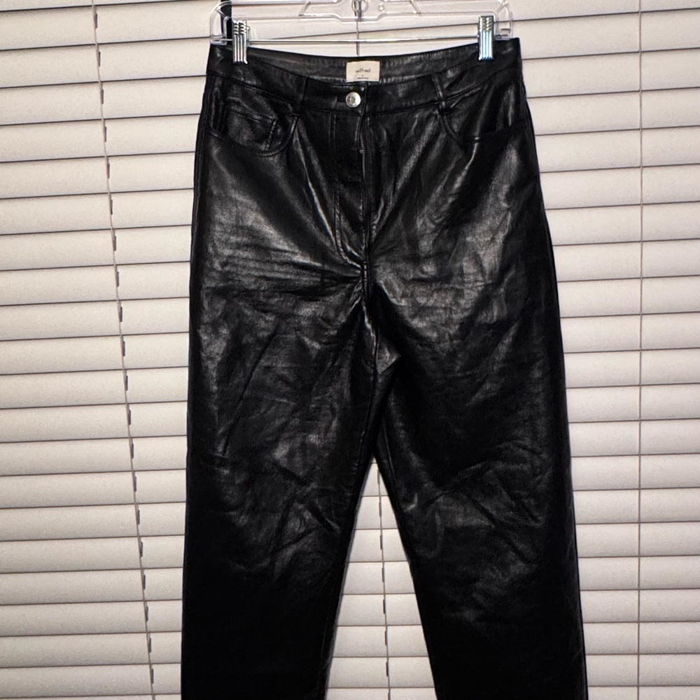 Aritzia Wilfred Black Leather Pants - Size 8